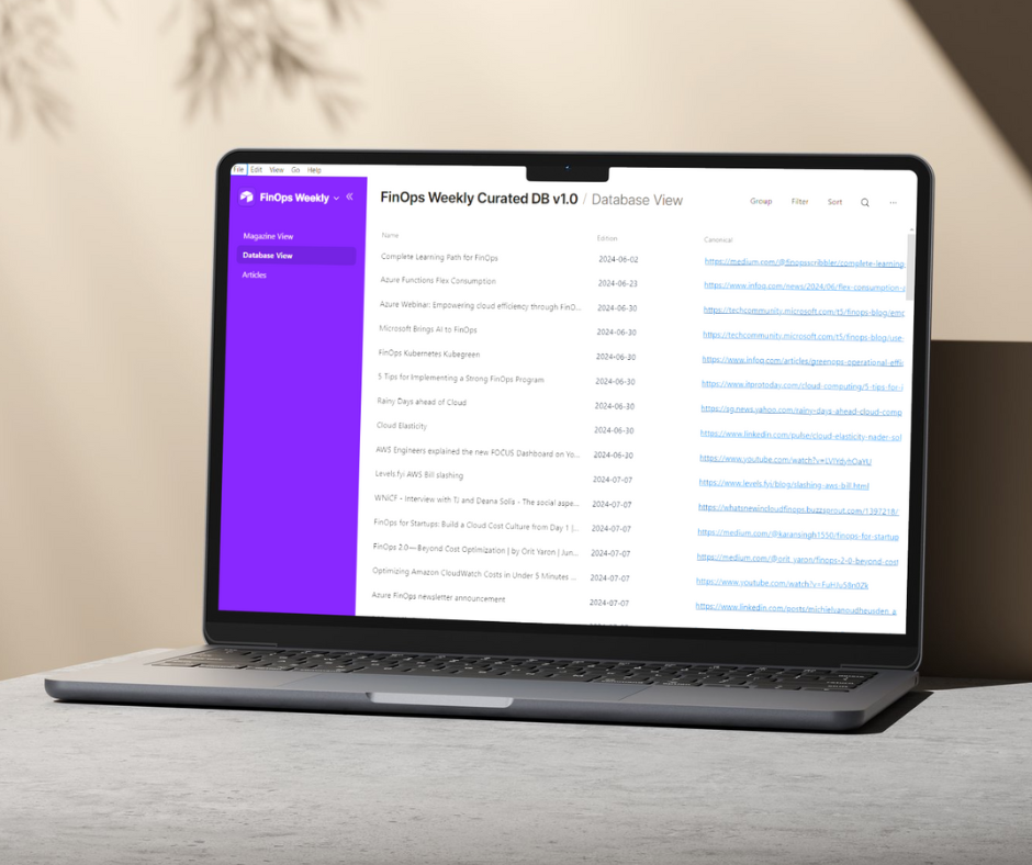FinOps Weekly Curated DB
